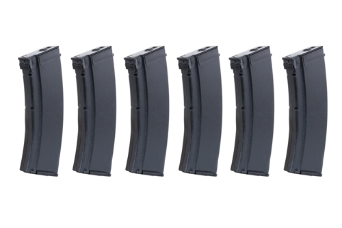 Set of 6 Mid-cap SRC magazines for AK replicas for 100 rounds Black + Speedloader